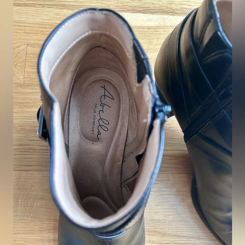 Abella Black Ankle Boots with Buckle - Picture 5 of 11